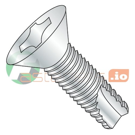 Newport Fasteners Thread Cutting Screw, #10-24 x 5/8 in, Zinc Plated Steel Flat Head Phillips Drive, 8000 PK 367212